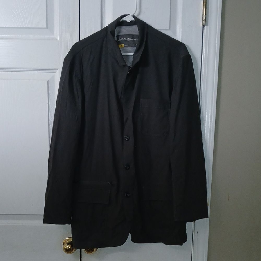 Eddie Bauer Travex Gray Voyager II Travel Blazer Coat Jacket Sz 46 NWOT